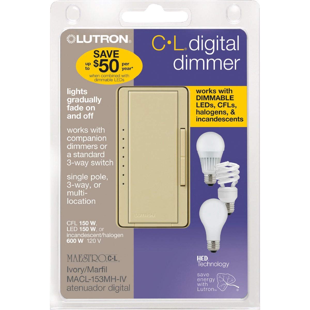 DIMM SWITCH 1 POLE IVORY (Pack of 1)