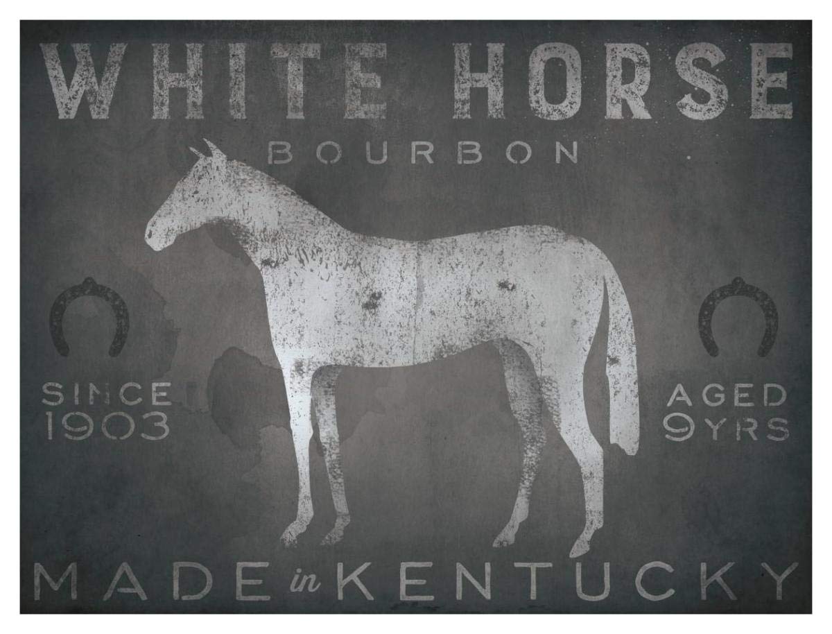 White Horse with Words -Paper Art-42x32”