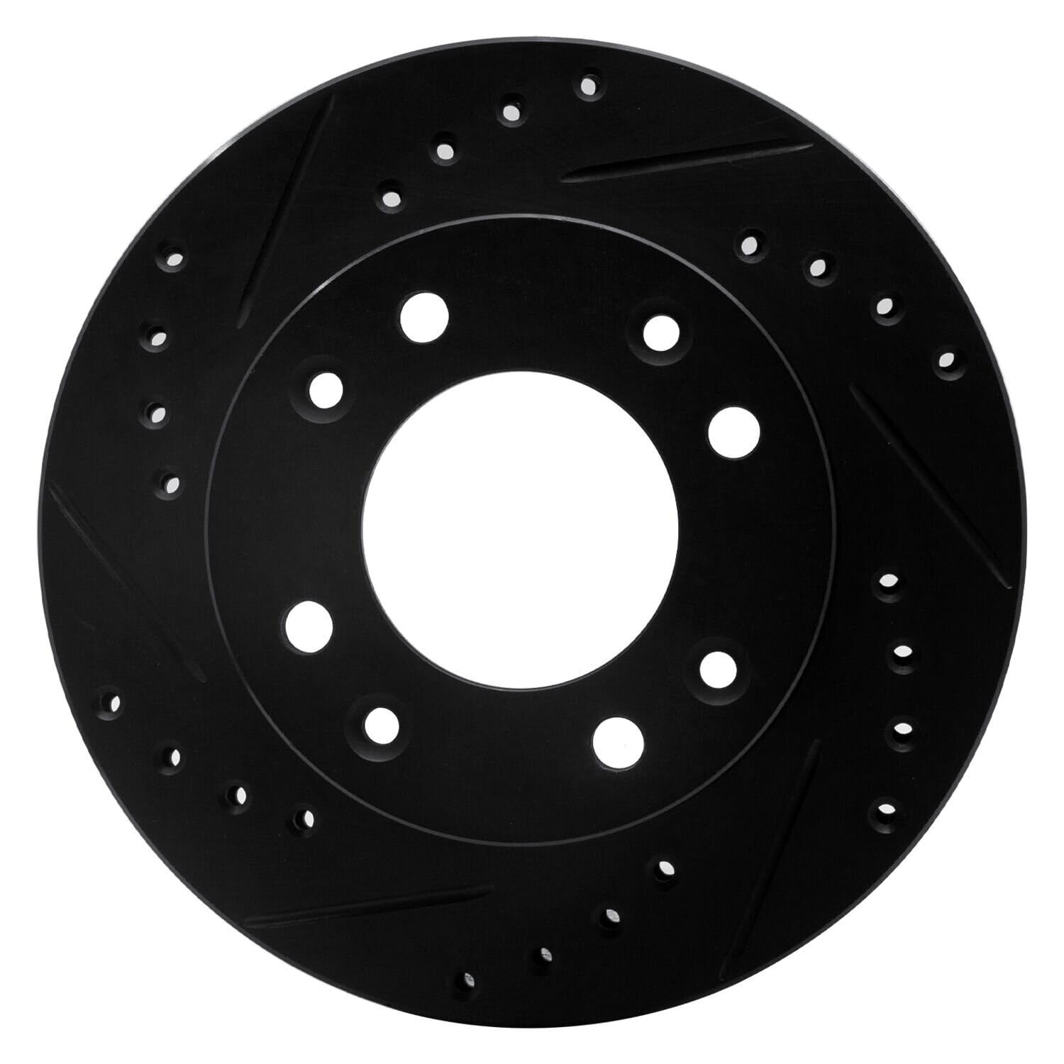 R1 Concepts Brake Rotor Drilled and Slotted Black ECB-80012L
