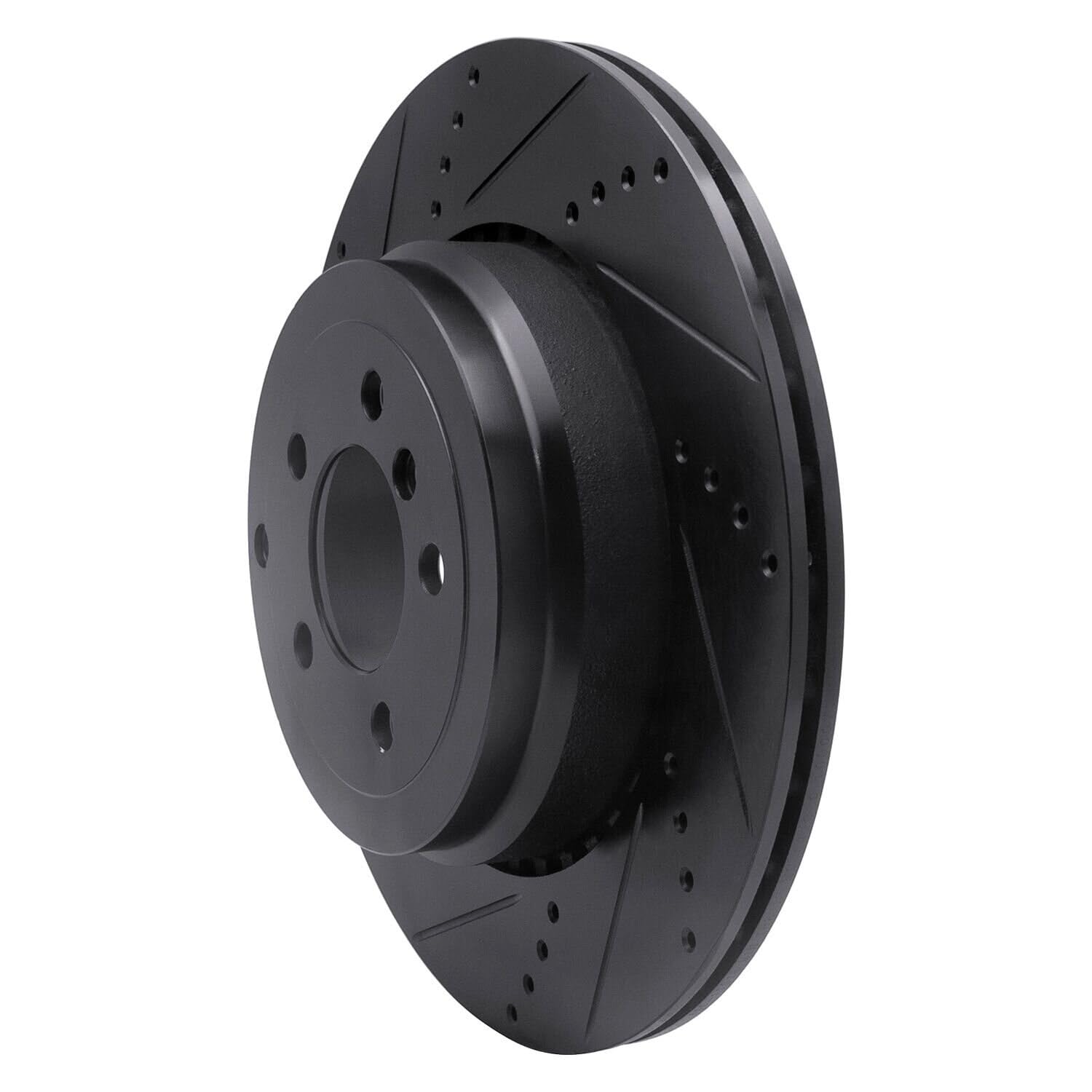 R1 Concepts Brake Rotor Drilled and Slotted Black ECB-11018L