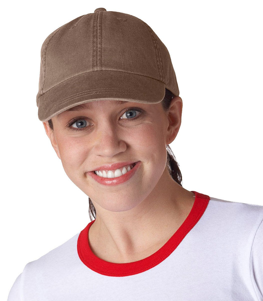 LP101 | OPTIMUM-SOLID PGMT- Pigment dyed, garment washed cotton twill, six panel, low profile, unstructured cap with Adams Cool-Crown mesh lining and leather strap closure with antique brass buckle and grommet.  - MISSISSIPPI MUD