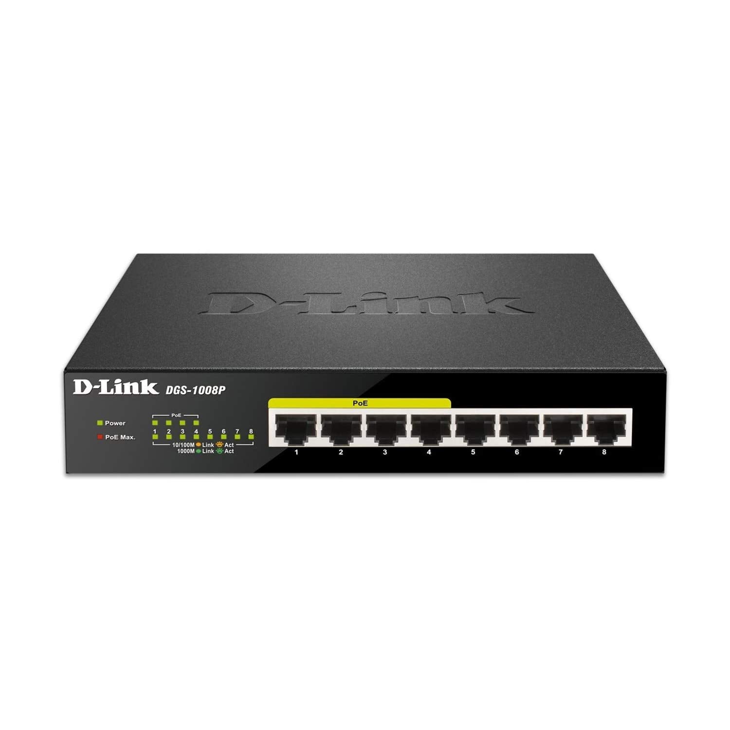 DGS-1008P 8PORT UNMANAGED 10/100/1000 4PORT POE ENET RJ45