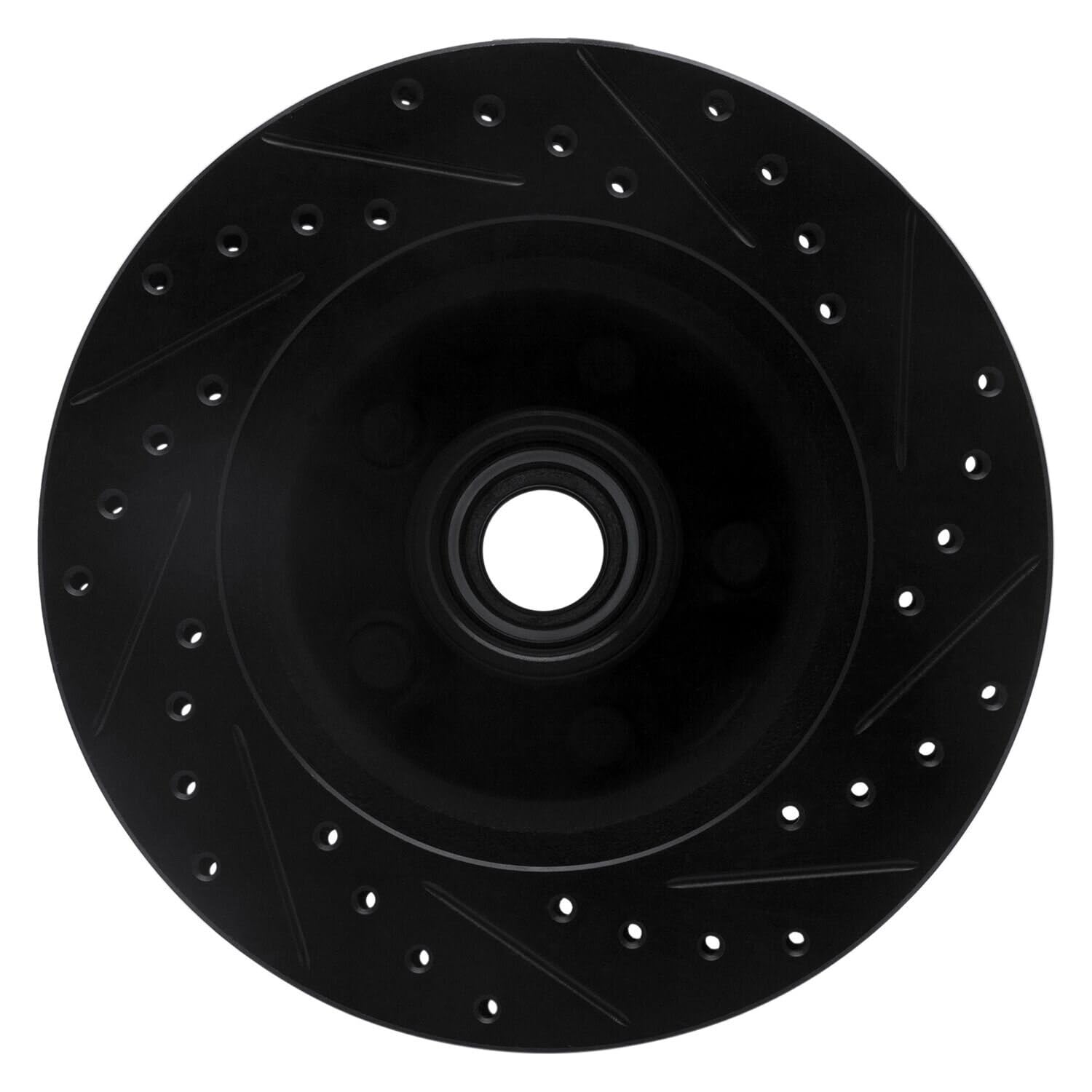 R1 Concepts Brake Rotor Drilled and Slotted Black ECB-42018L