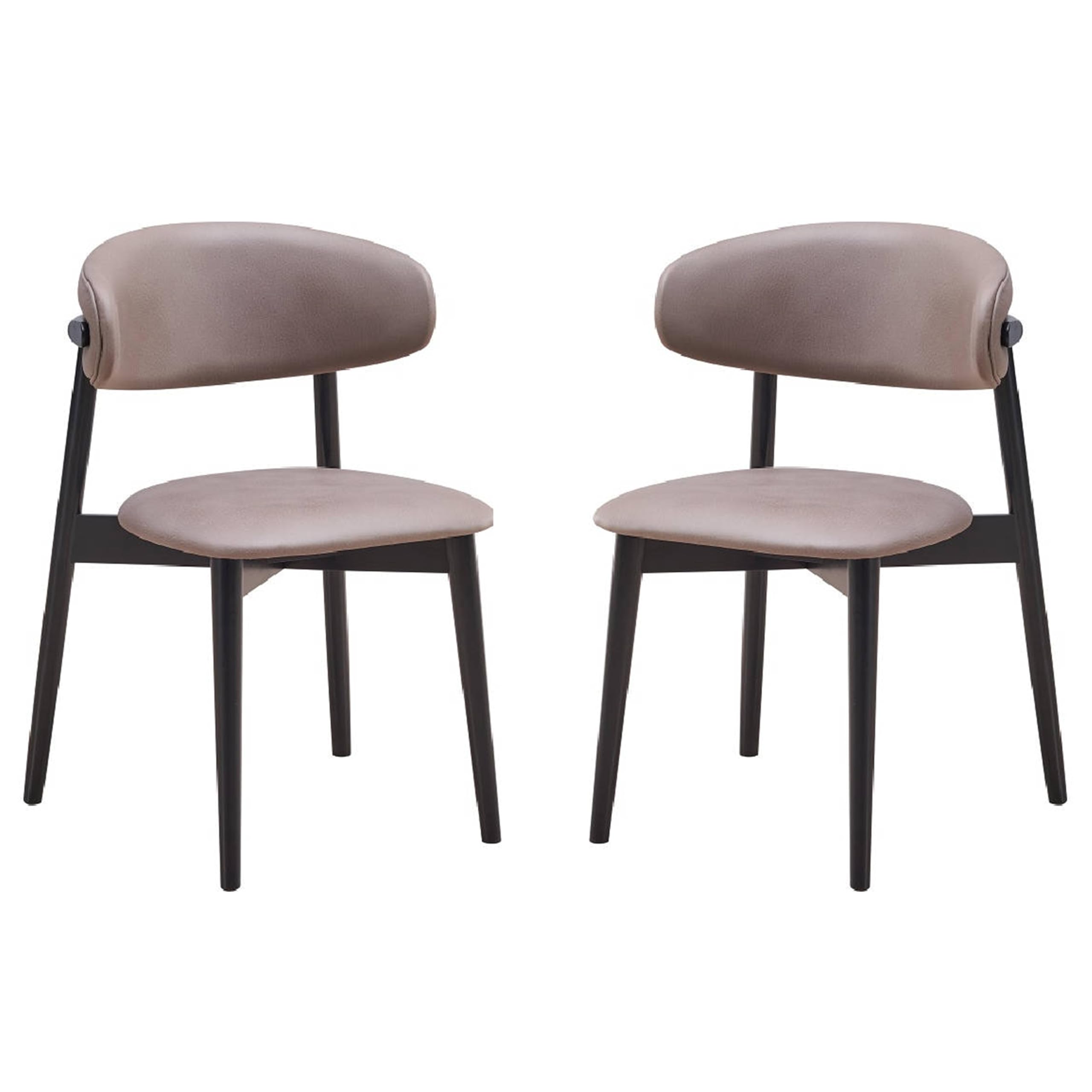 Anae 23 Inch Side Dining Chair Set of 2, Turned Legs, Gray Fabric, Black