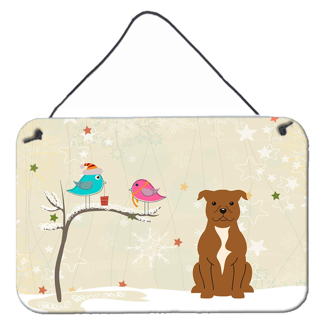 Christmas Presents Between Friends Design with Dog Art Wall or Door Hanging Prints
