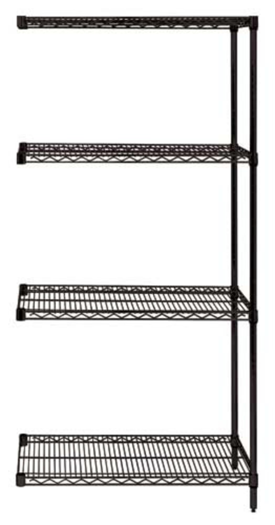 Wire 4 Shelf ADD-ON KIT Black 74in