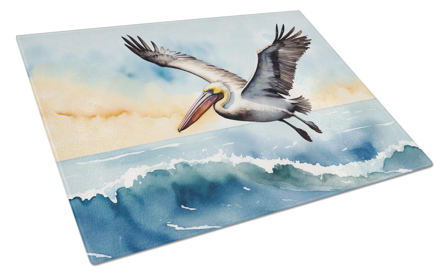 Carolines Treasures Pelican Soaring Glass Cutting Board Decorative Tempered Glass Kitchen Cutting and Serving Board Large Size Chopping Board