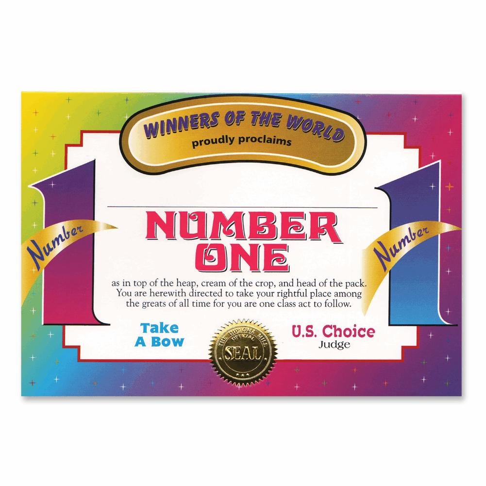 Number One Certificate