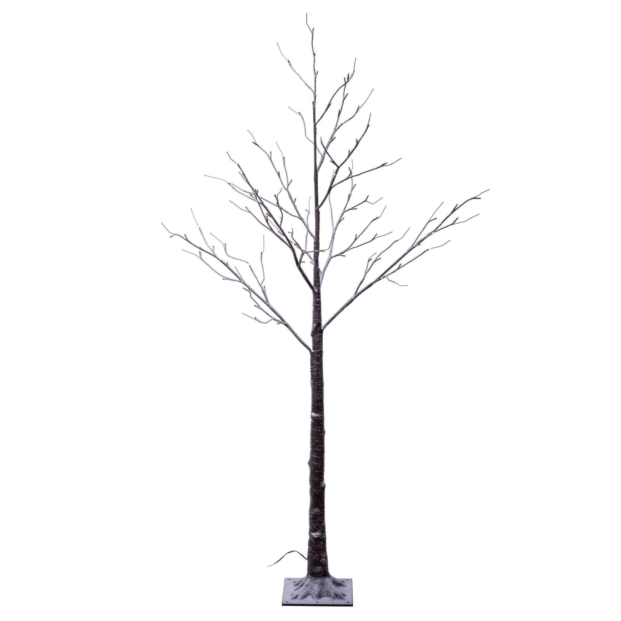 Casafoyer 6' Brown Frosted Twig Tree LED 96WW - (Pack Of 2)