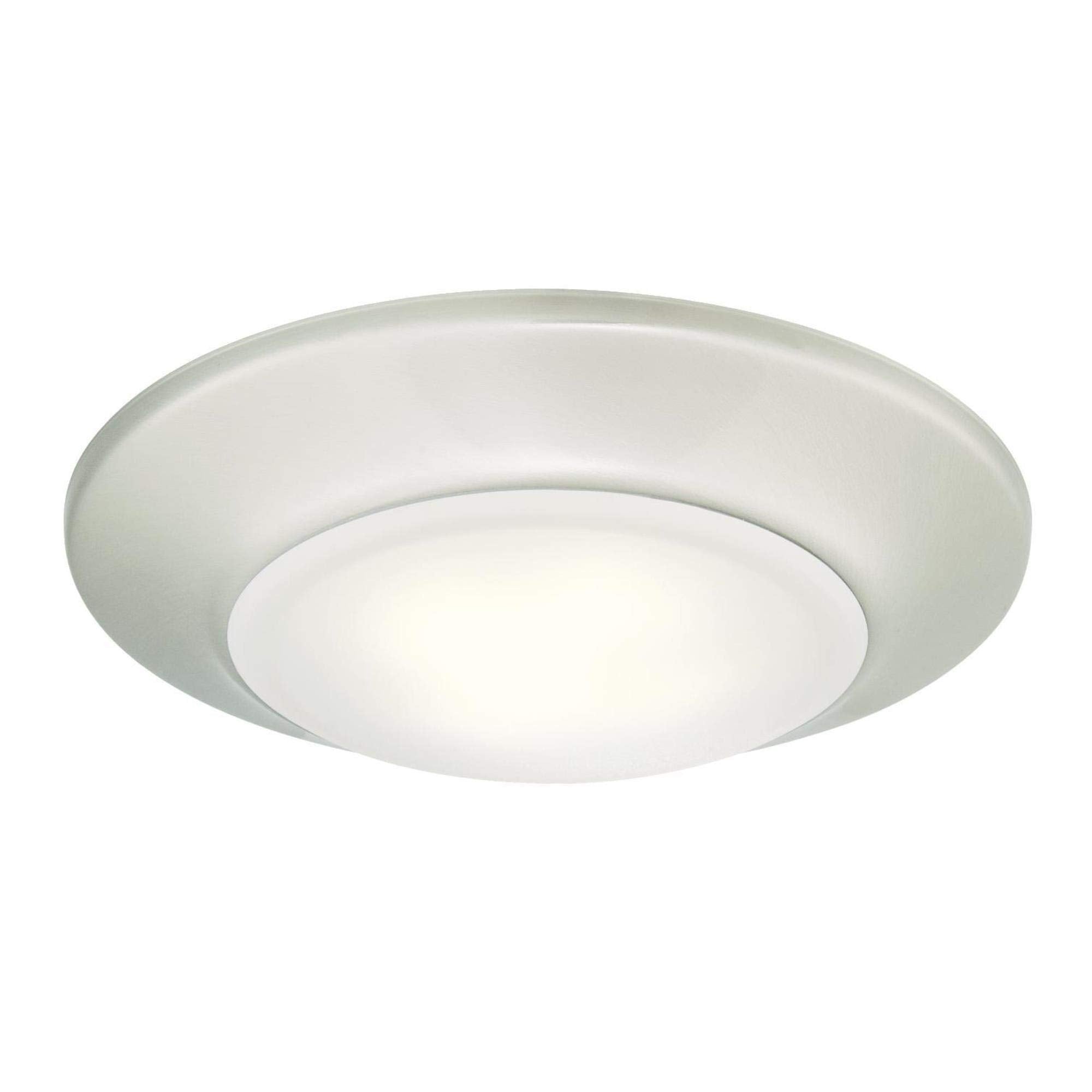 Westinghouse Lighting 6321900 Small Led Indoor/Outdoor Dimmable Surface Mount Wet Location, Brushed Nickel Finish With Frosted L