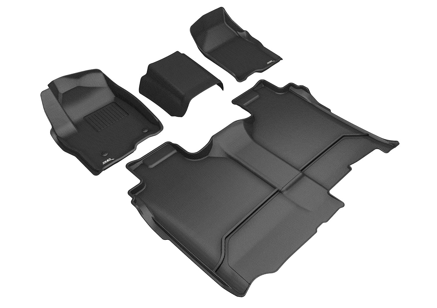 3D MAXpider Compatible with GMC SIERRA 1500 CREW CAB 2019-2026 / 2500HD / 3500HD CREW CAB 2020-2026 BENCH SEAT, KAGU BLACK R1 R2 (VINYL FLOOR, NO CARPETED STORAGE)
