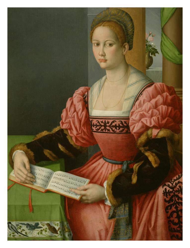 Portrait of a Woman with a Book of Music-Paper Art-26x34”