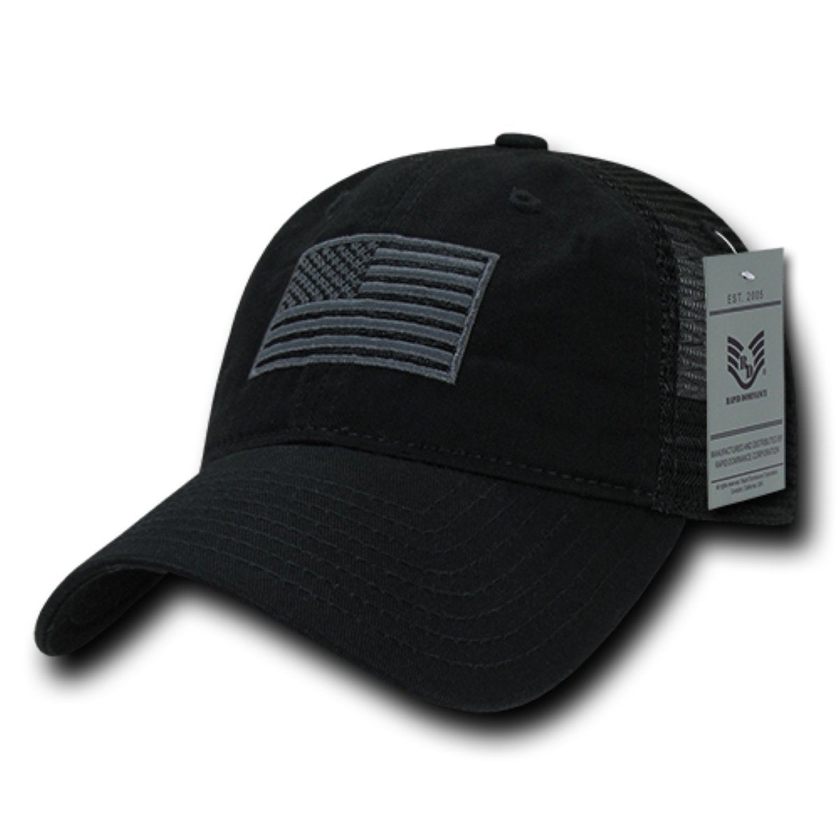 Relaxed Trucker USA, Tonal Flag, Black