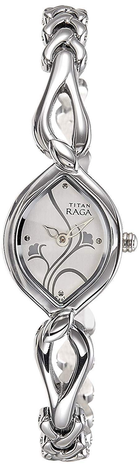 Titan Raga Stainless Steel Analog White Dial Womens Watch-Nm2455Sm01 / Nl2455Sm01/Np2455Sm01
