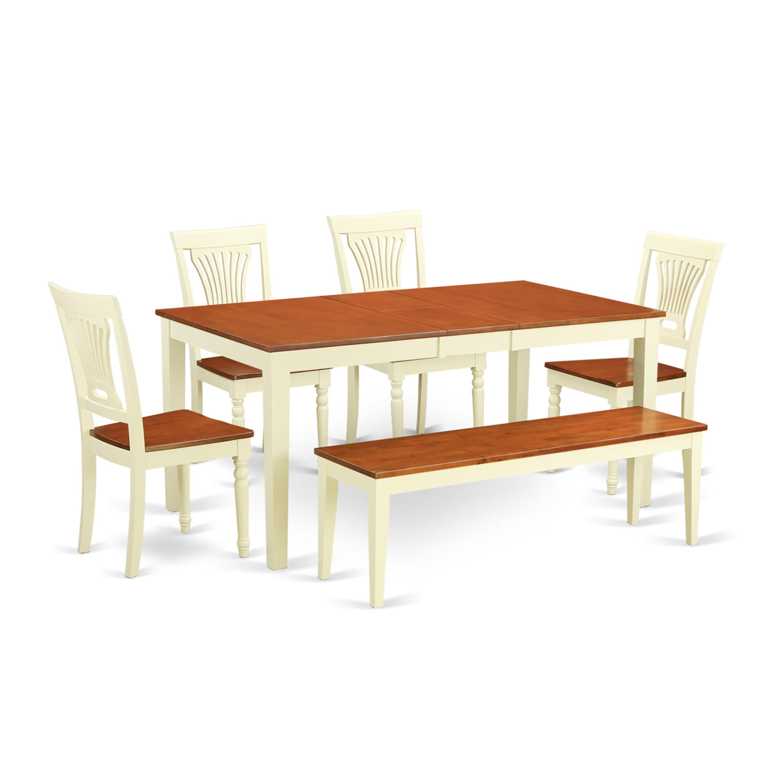 6  Pc  dinette  Table  set  -  Dinette  Table  and  4  Kitchen  Chairs  coupled  with  Bench