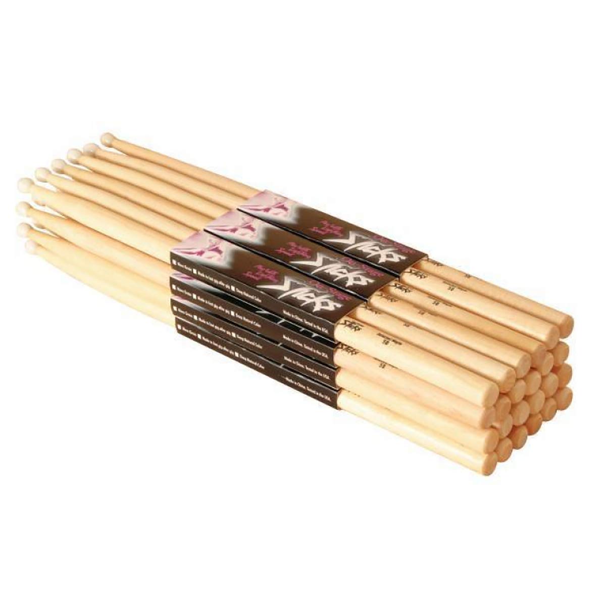 Hickory Drum Sticks (2B, Nylon Tip, 12pr)