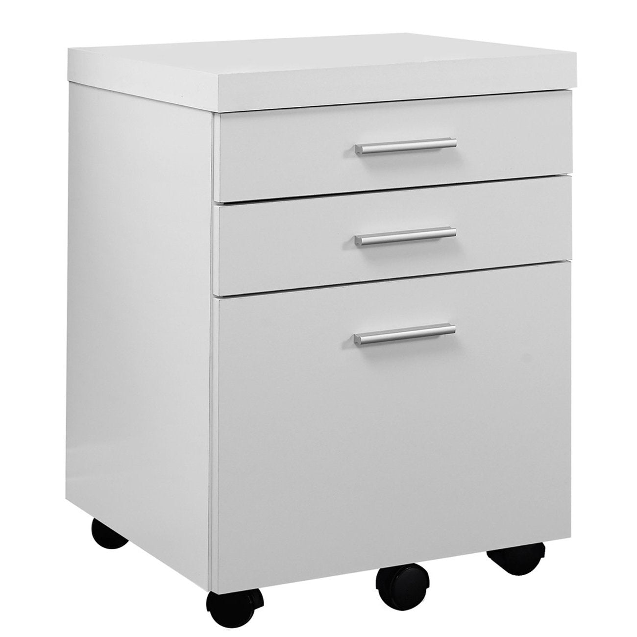 File Cabinet, Rolling Mobile, Storage Drawers, Printer Stand, Office, Work, Laminate, White, Contemporary, Modern