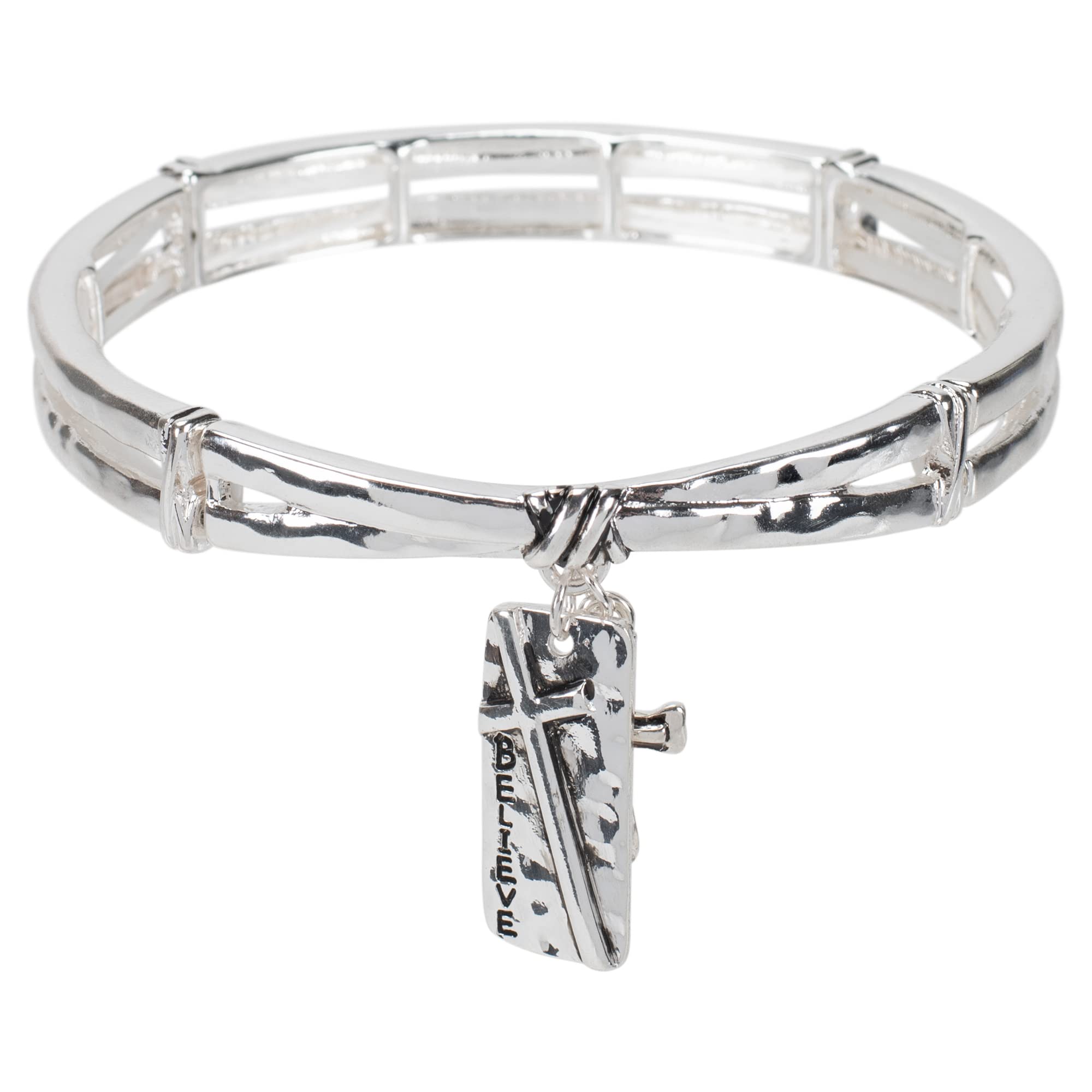 Bracelet Believe Heart Cross Silver