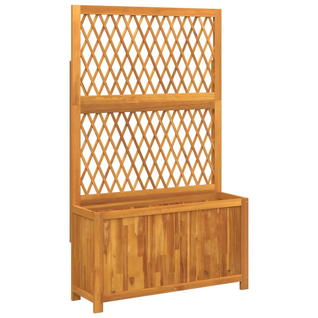 vidaXL Planter with Trellis 39.4x12.6"x65" Solid Wood Acacia"