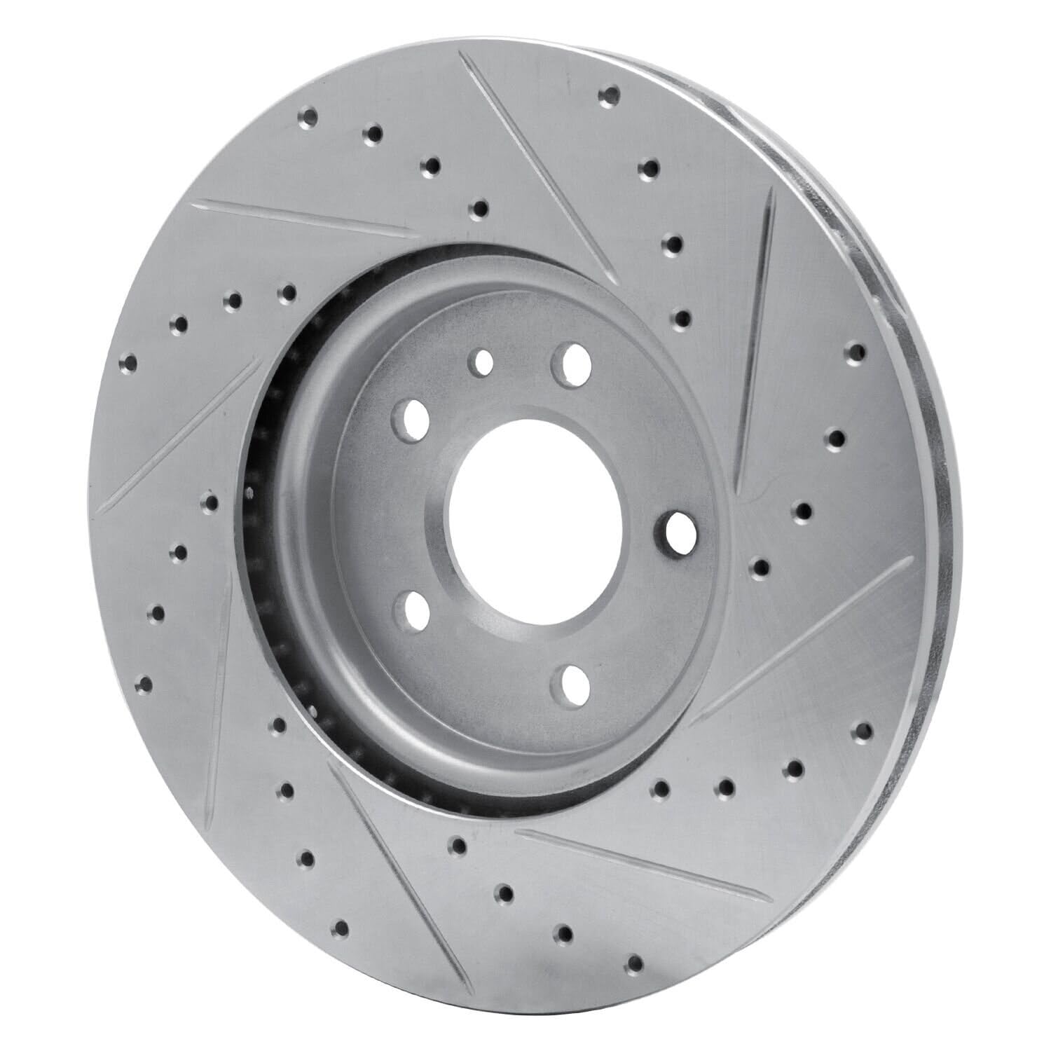 R1 Concepts Brake Rotor Drilled and Slotted Silver EDZ-46037L