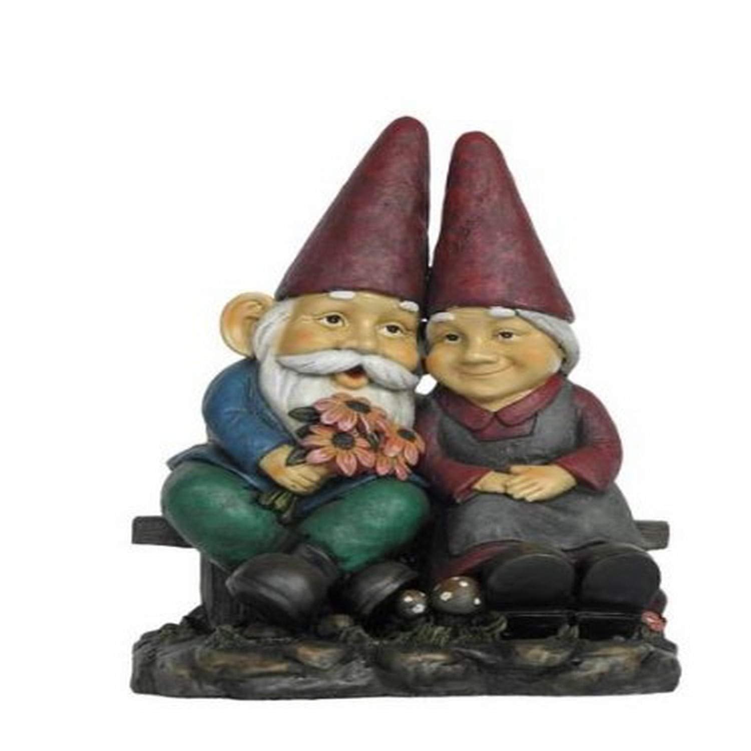 Hi-Line Gift Ltd 75575 Old Gnome Couple On Bench