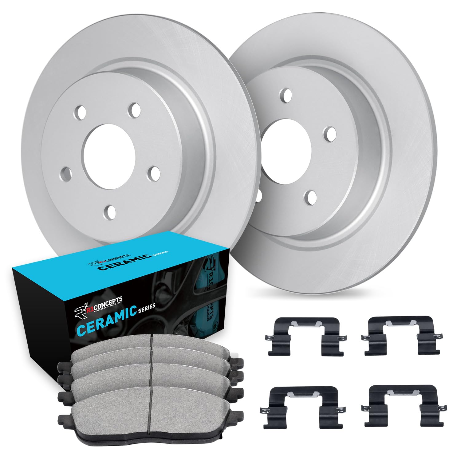 R1 Concepts Carbon Coated Disc Brake Rotor Set with Ceramic Pads and Hardware WDWH1-01002
