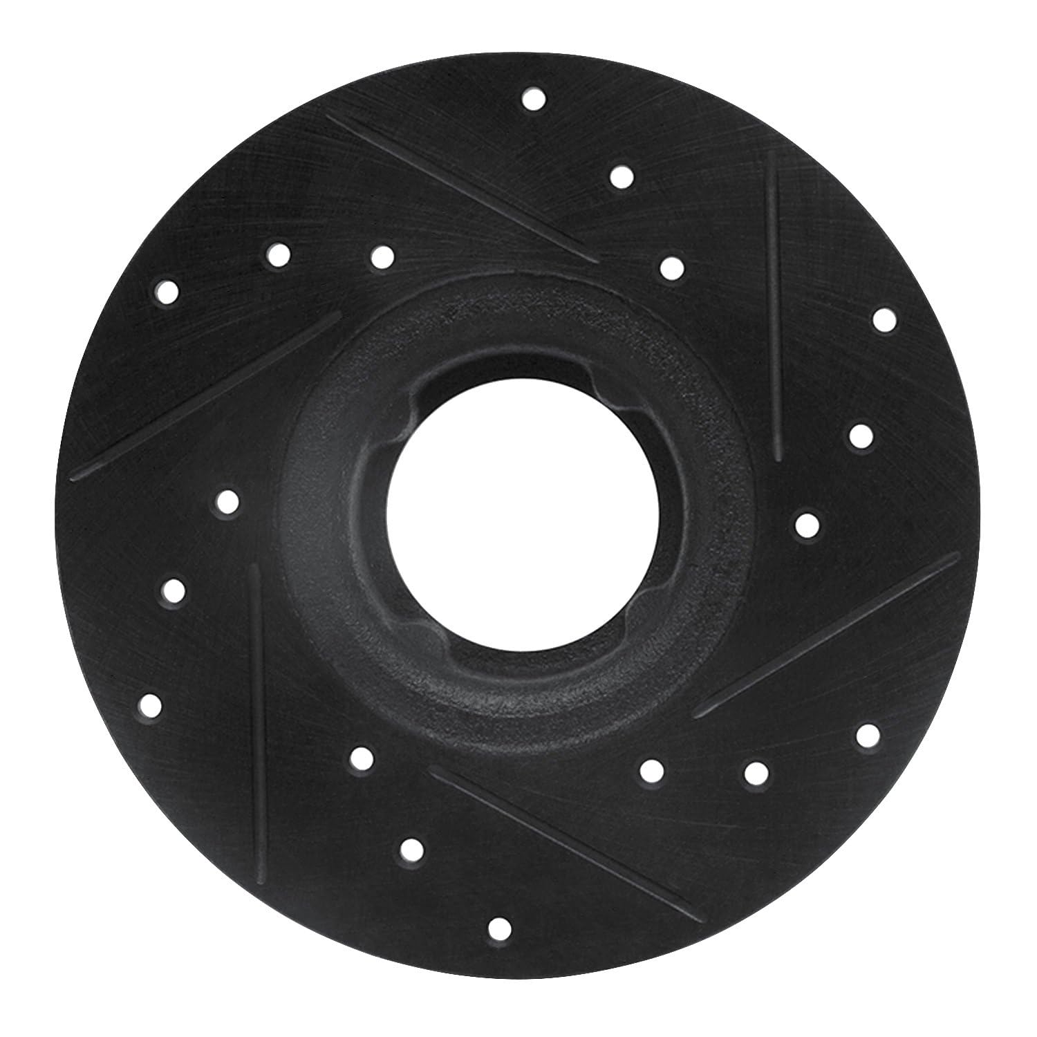 R1 Concepts Brake Rotor Drilled and Slotted Black ECB-64001L