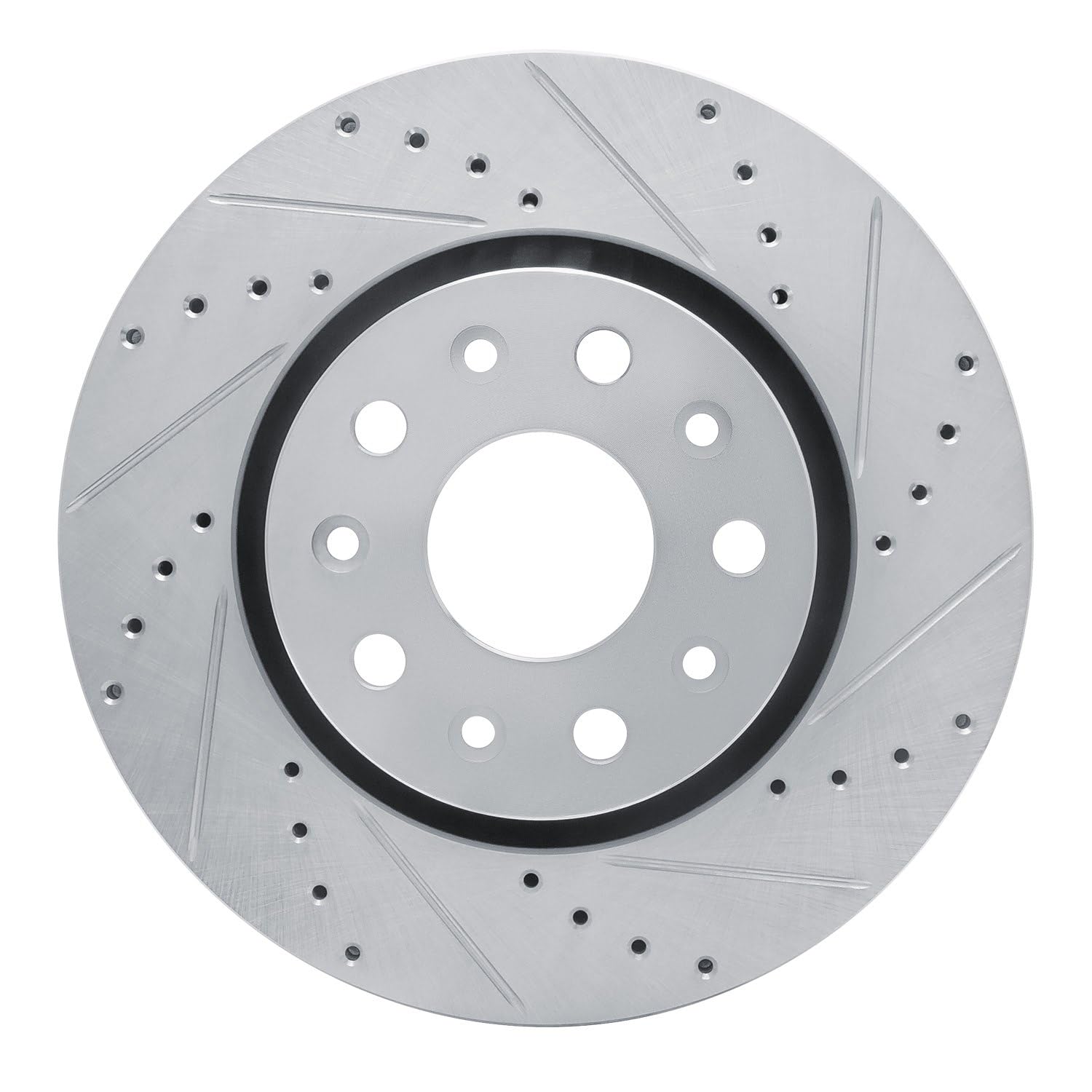 R1 Concepts Brake Rotor Drilled and Slotted Silver EDZ-42038R