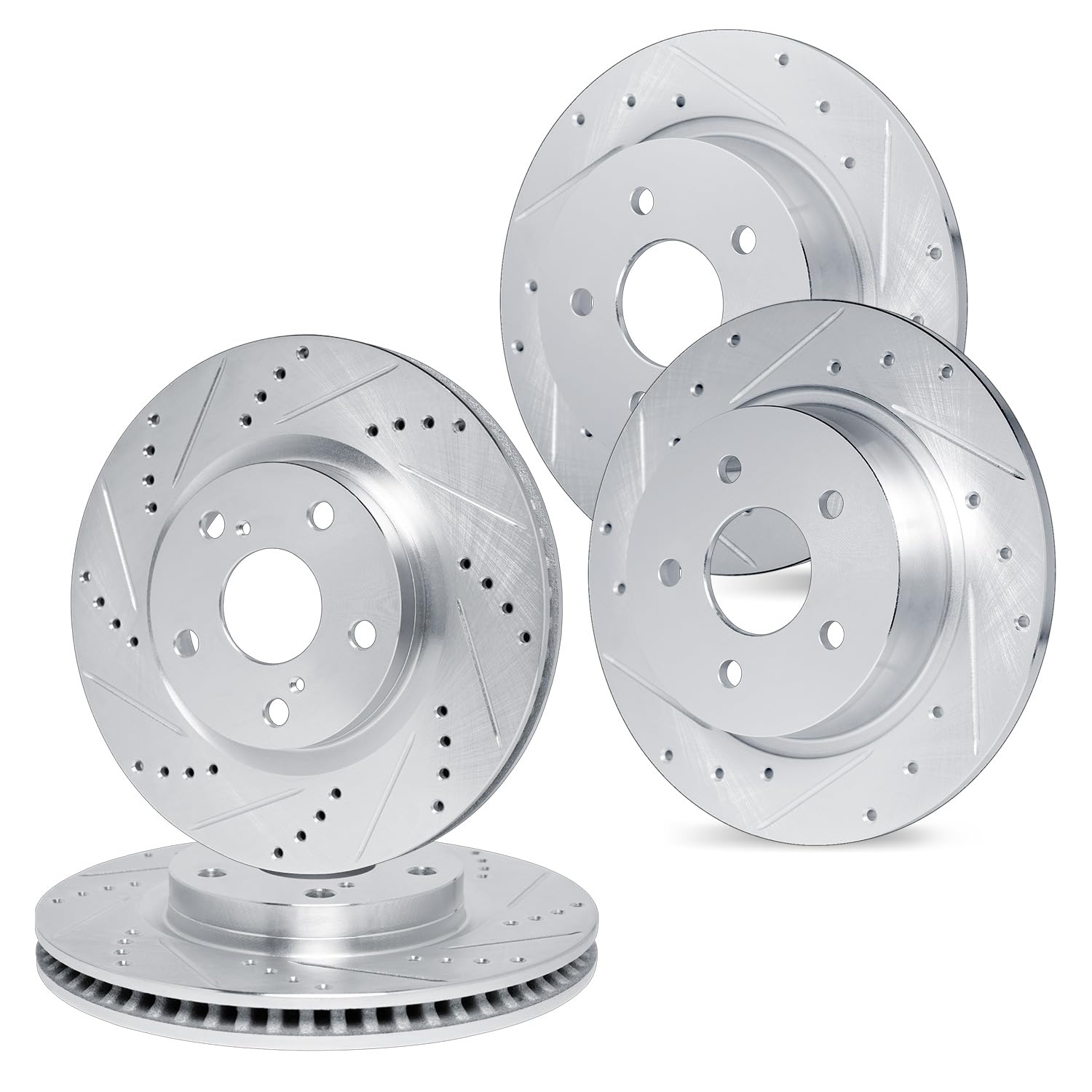 R1 Concepts Drilled and Slotted Silver Disc Brake Rotor Set WGPN2-16000