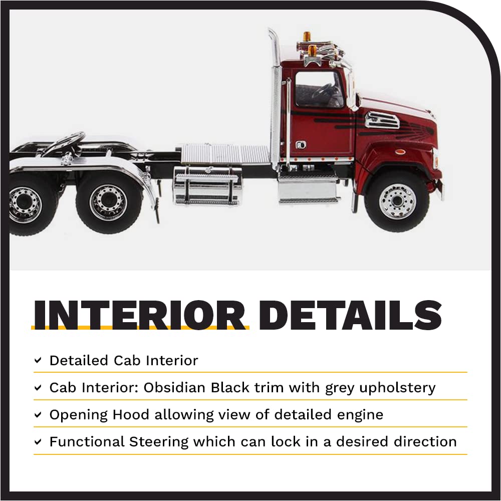 Western Star 4700 SF Tandem Day Cab Tractor Metallic Red 1/50 Diecast Model by Diecast Masters