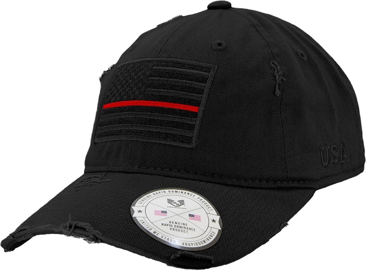 Vintage Thin Red Line Patch Cap, Red