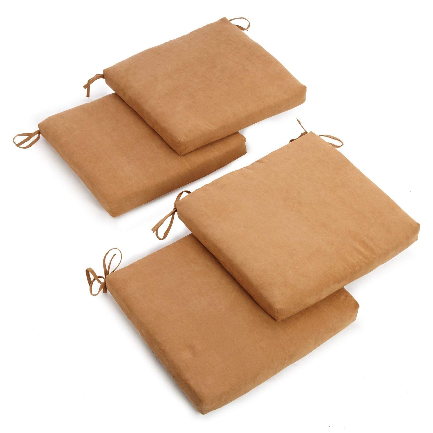 20-inch by 19-inch Polyester Chair Cushion (Set of Four) - Camel