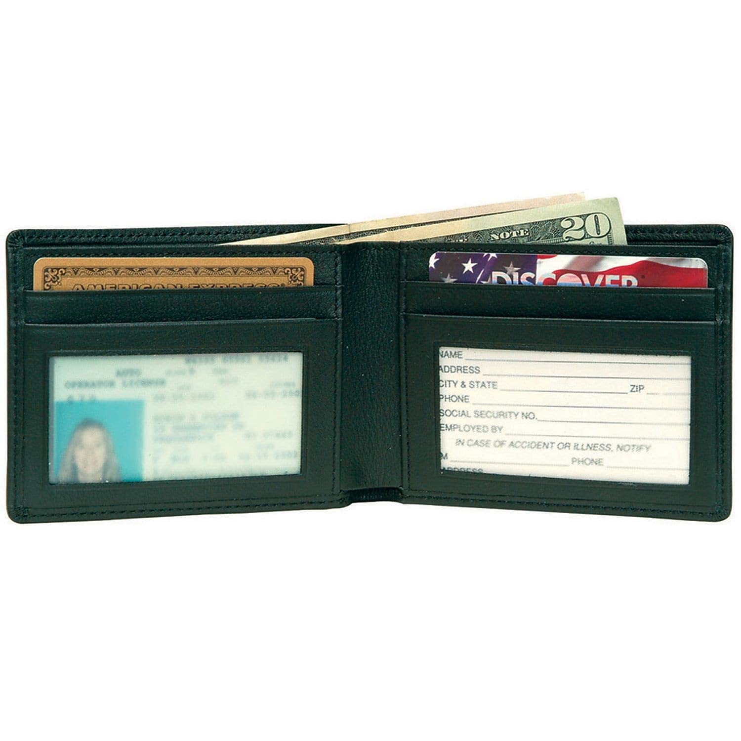 Royce Leather Mens Bifold Credit Card Wallet in Genuine Leather