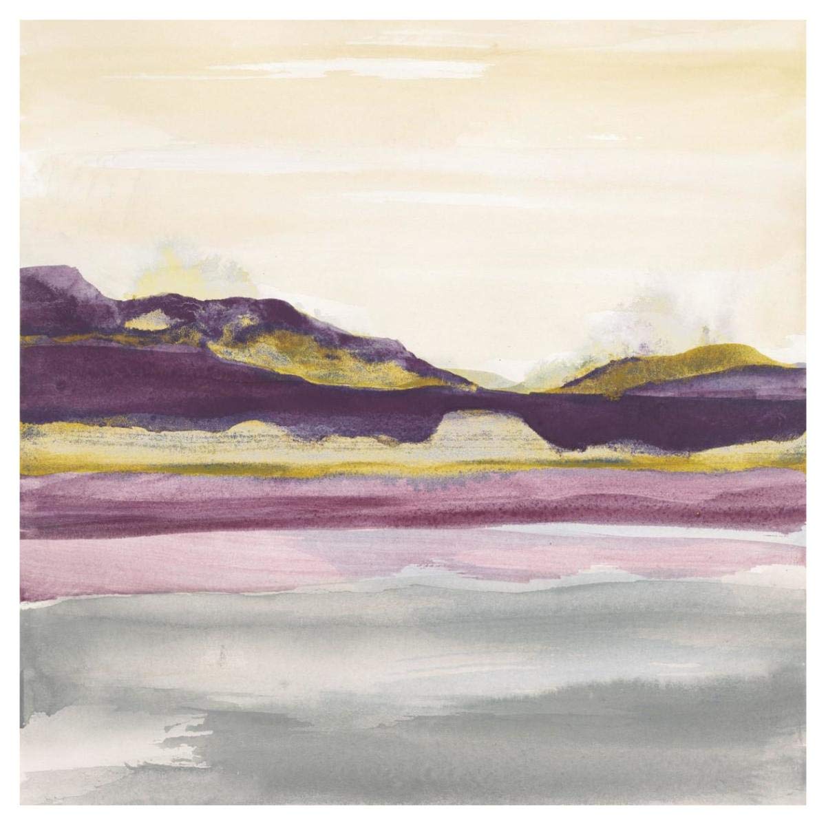Purple Rock Dawn II Gold -Paper Art-42x42”