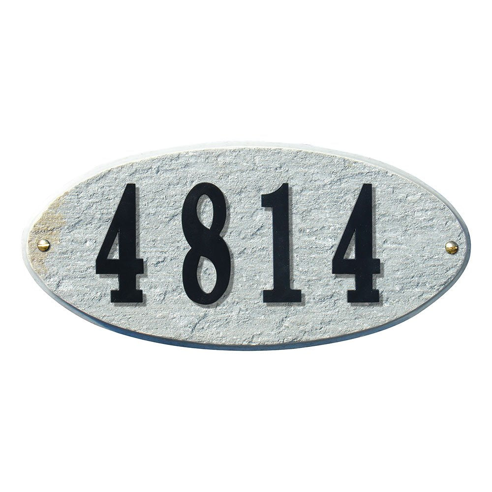 Rockport Oval in Quartzite Stone Color Solid Granite Address Plaque