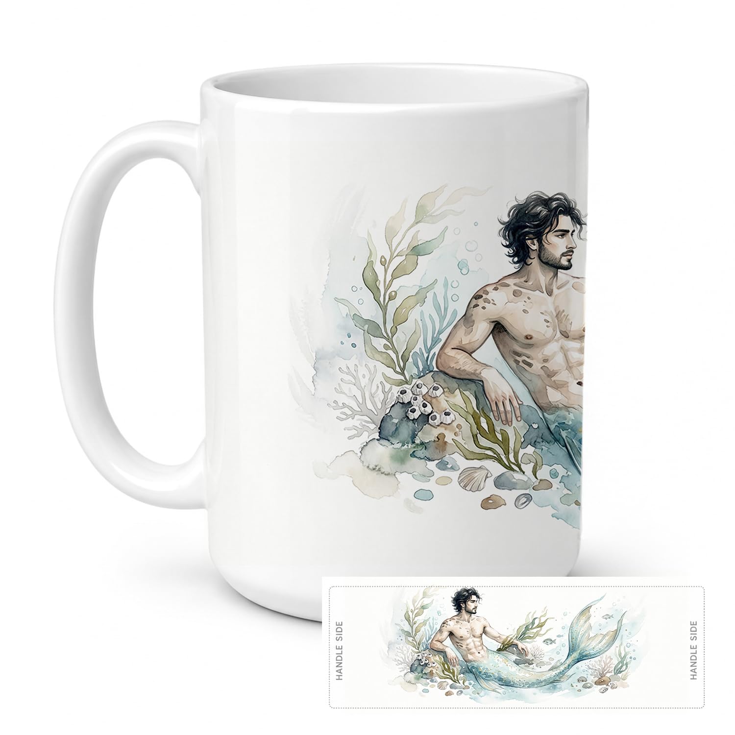 Carolines Treasures Merman Nautical Ceramic Coffee Mug 15 oz