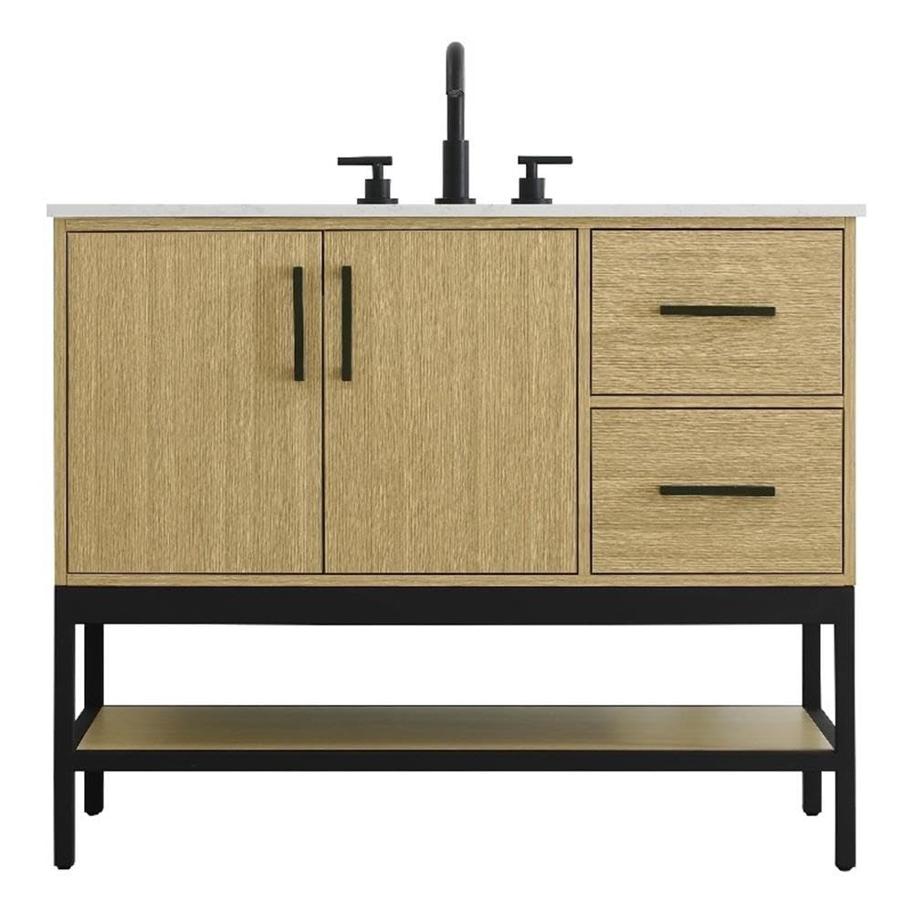 42 inch Single Bathroom Vanity in Honey Brown