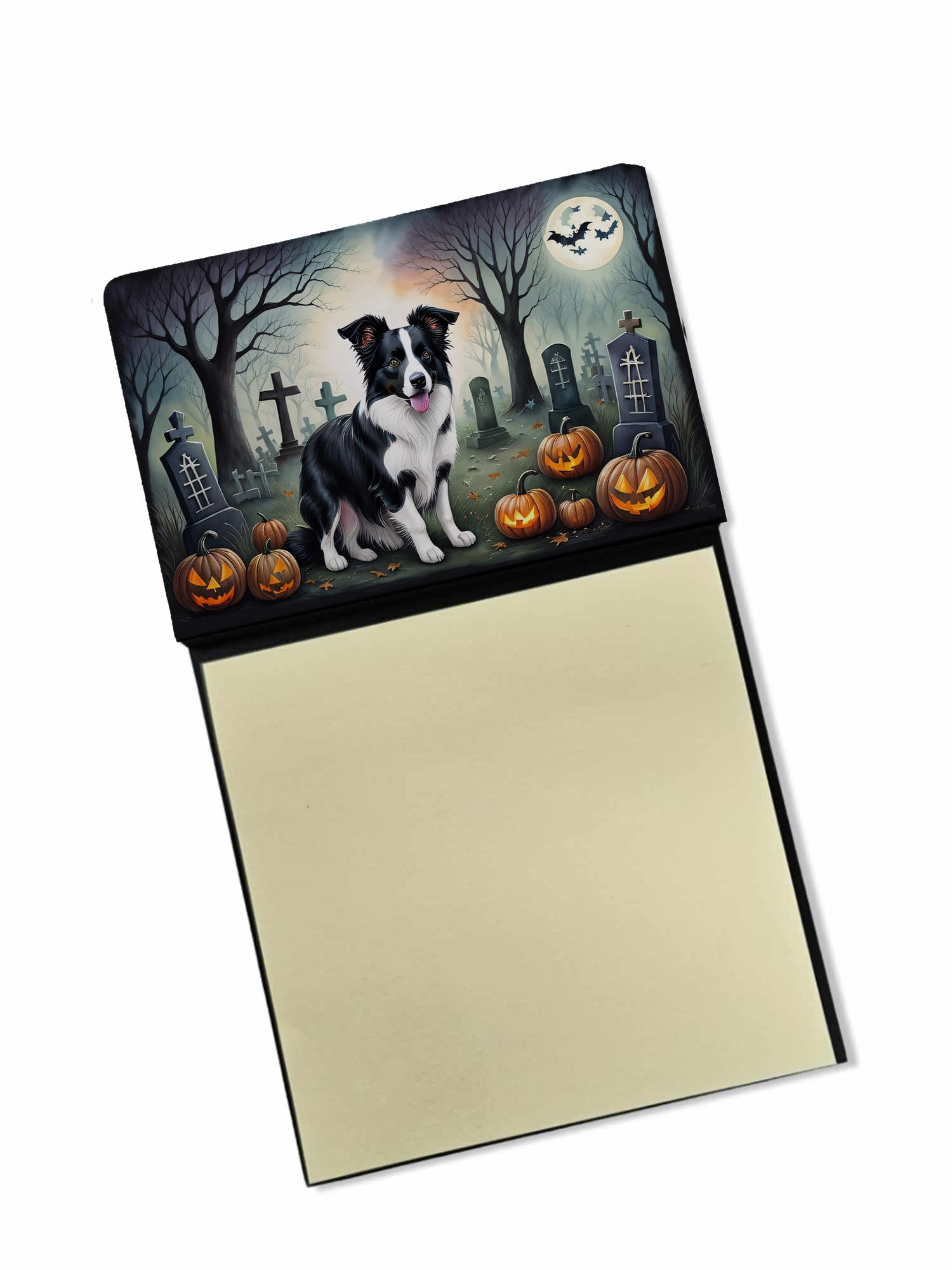 Border Collie Spooky Halloween Sticky Note Holder