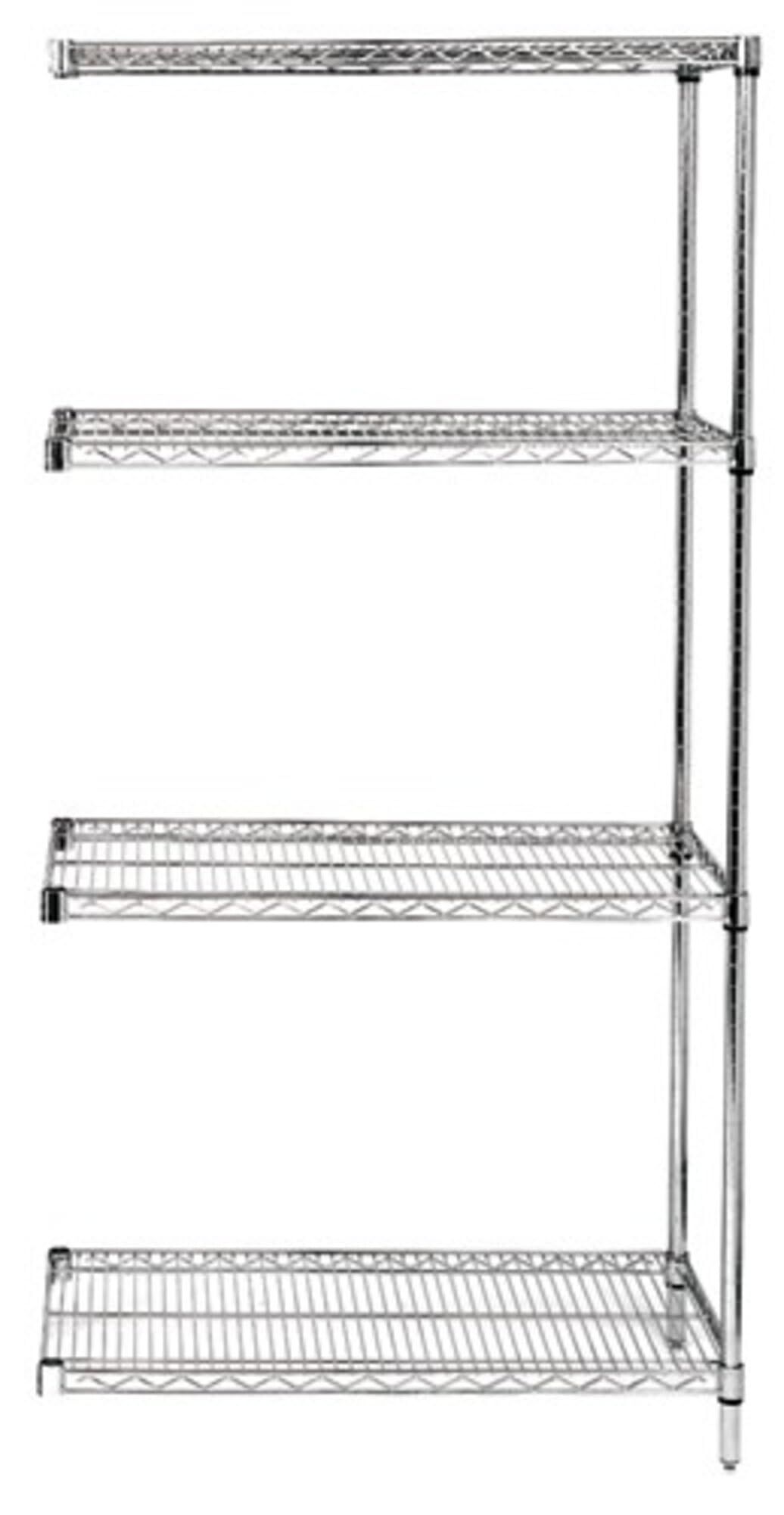 Quantum AD54-1472S Wire Shelving Add-On Kit, 72W x 14D x 54H, 600 lbs Capacity, Stainless, Stainless, NSF