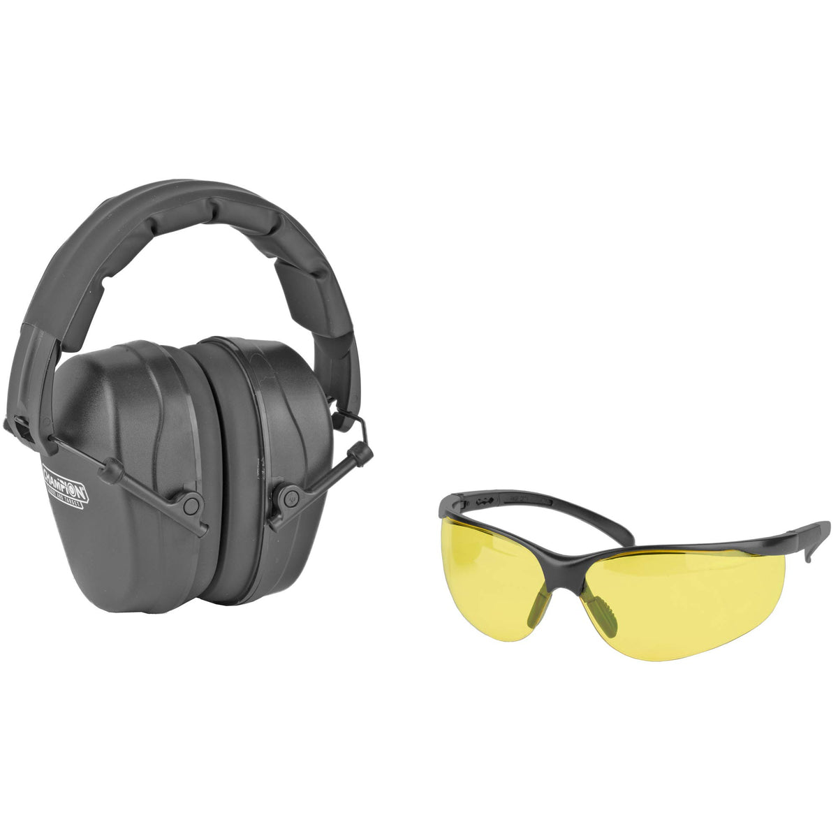 Champion Hunting Eye Protection Eye And Ear Black Passive Muff Amber