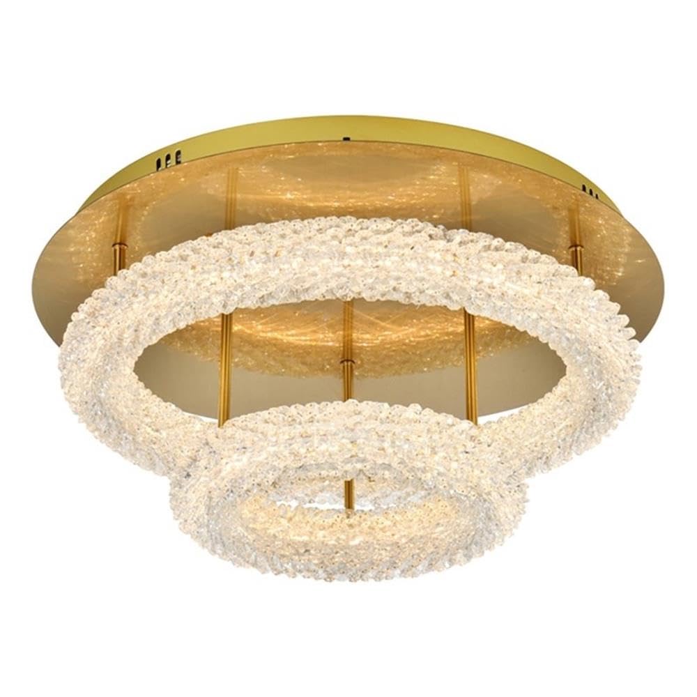 Elegant Lighting Bowen 22' 2-Light Metal Adjustable Led Flush Mount In Gold