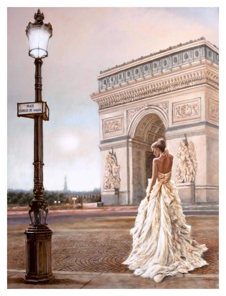 Romance in Paris II-Paper Art-32x42”