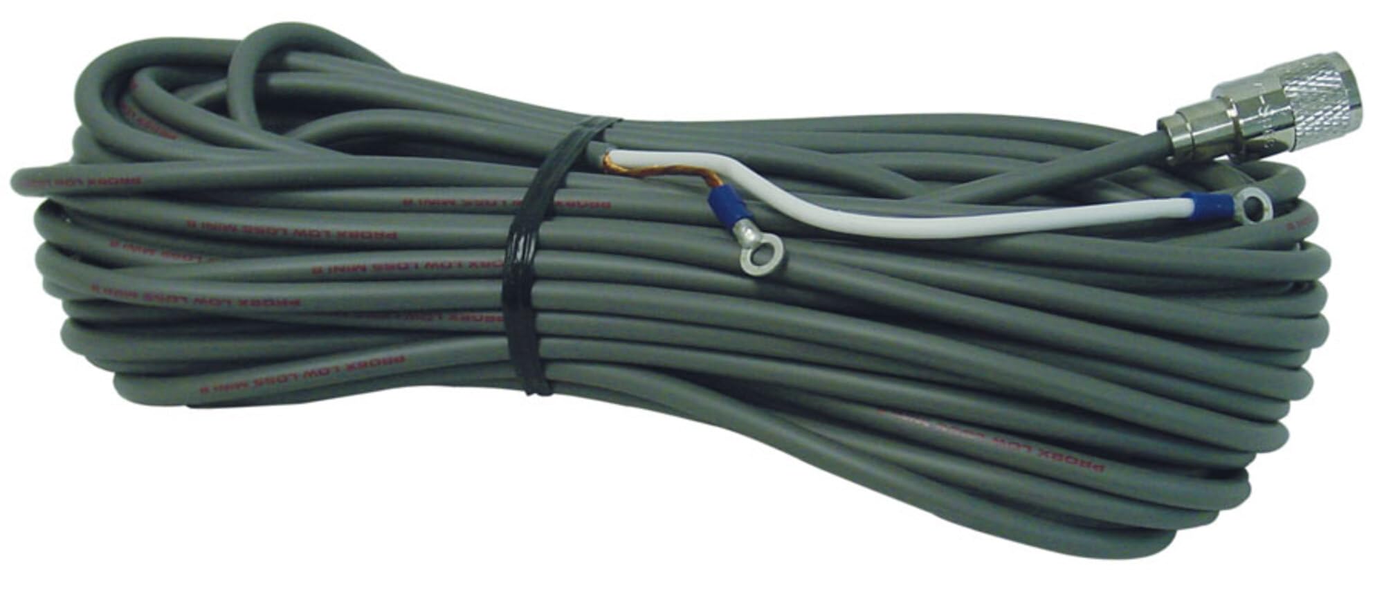 12 RG8X COAX CABLE WITH 1 SOLDERED PL259 & LUG CONNECTORS