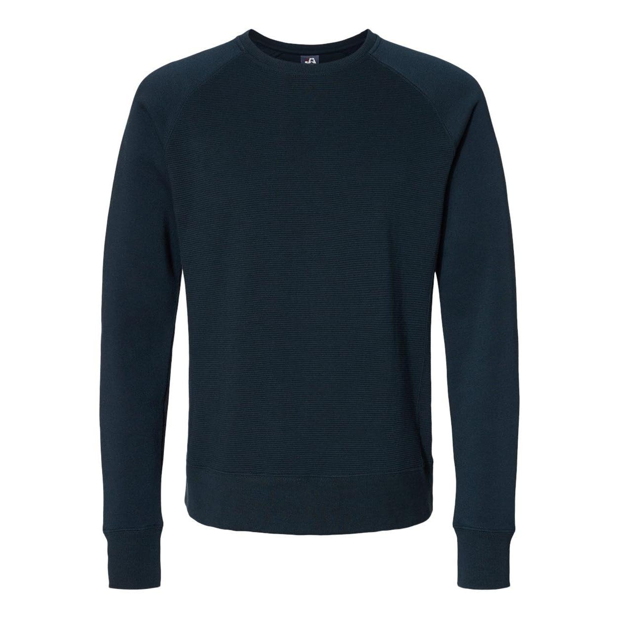 J. America Ripple Fleece Raglan Crewneck Sweatshirt - Navy, XL