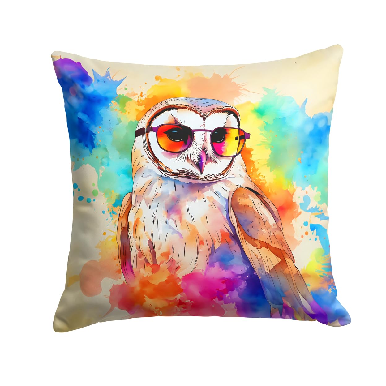 Hippie Animal Barn Owl Throw Pillow