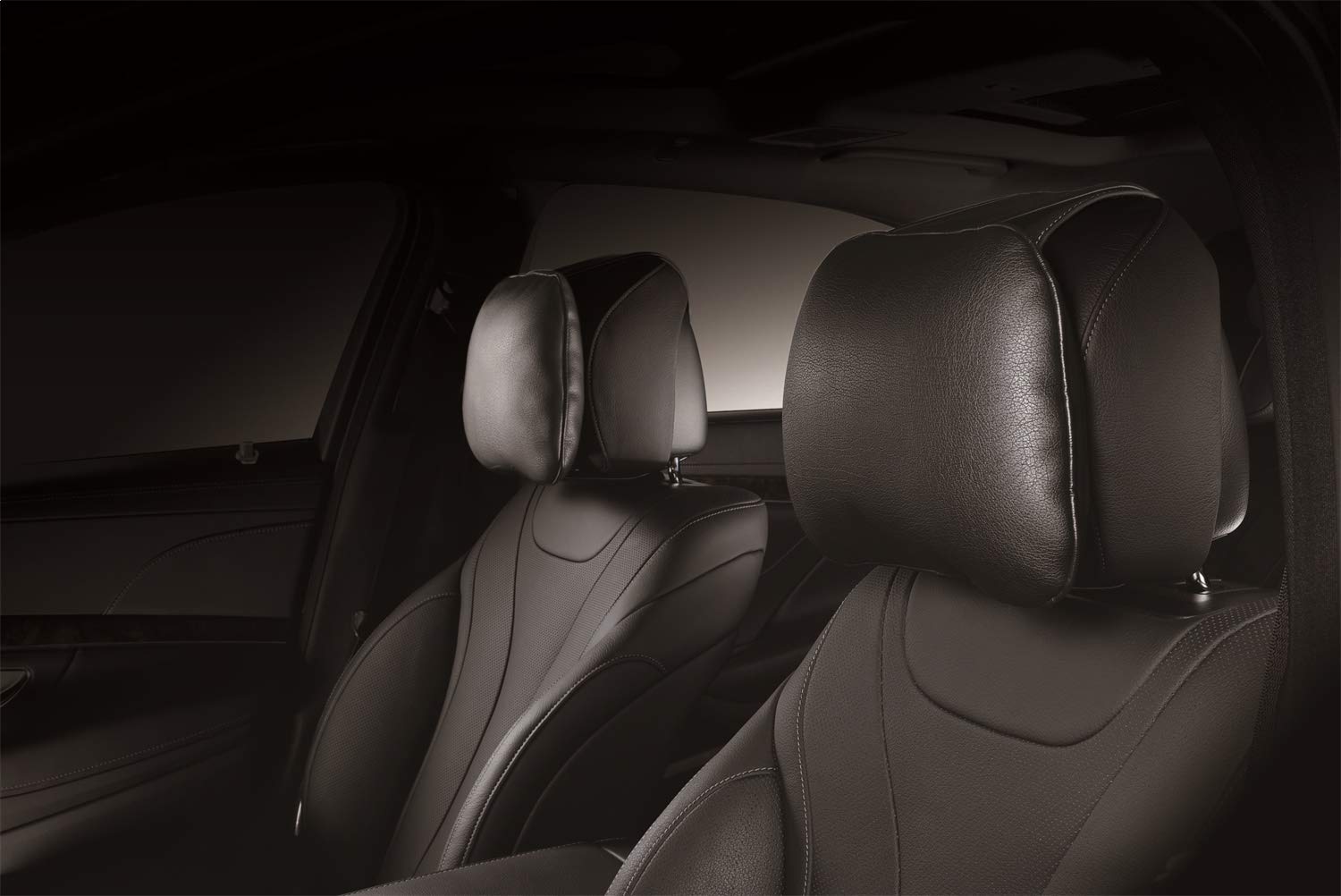 3D LEATHER HEADREST BLACK 1PC