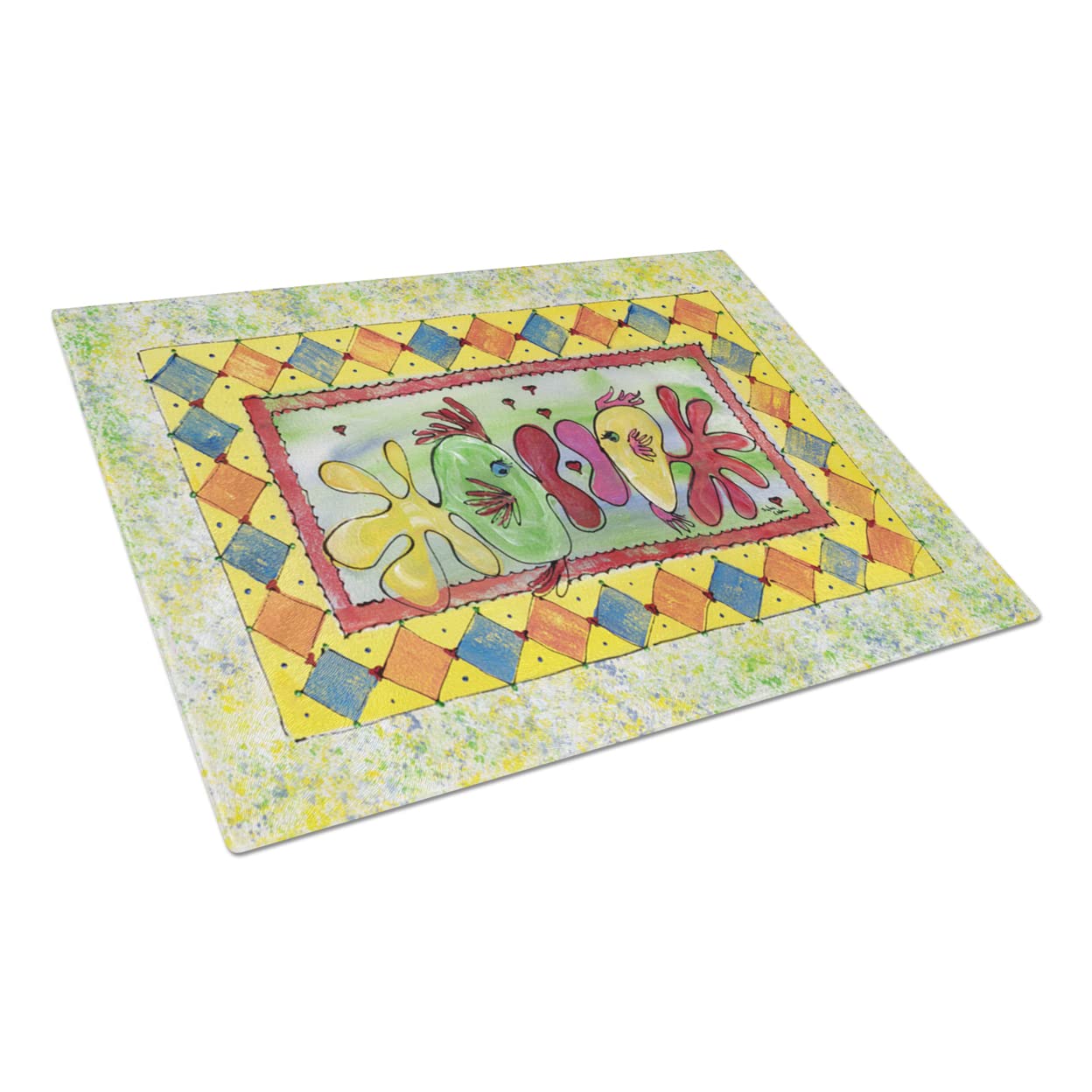 Kissing Fish Glass Cutting Board Large