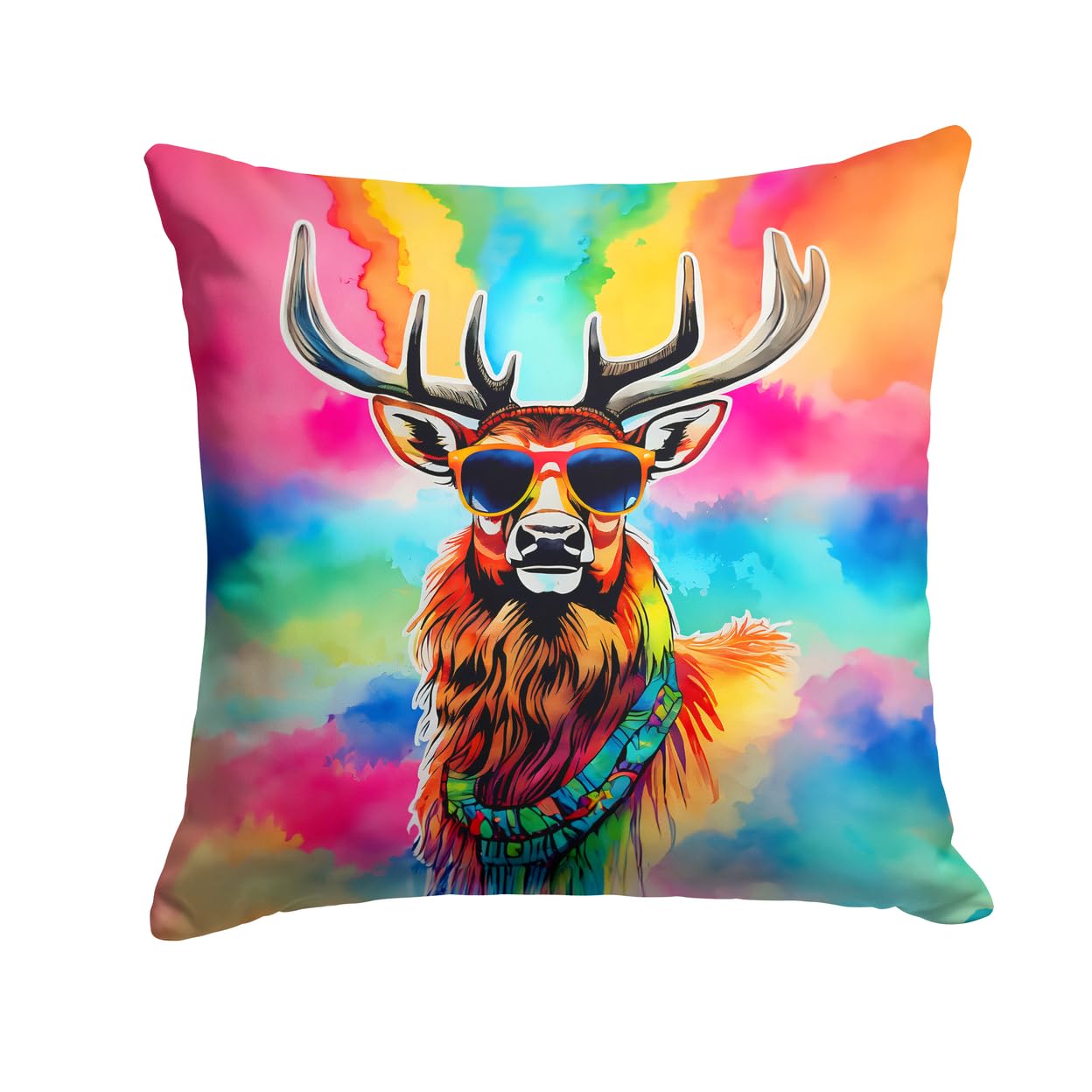 Hippie Animal Stag Deer Throw Pillow