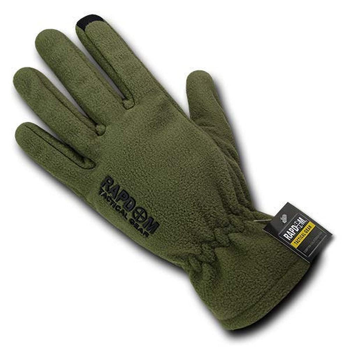 Breathable Fleece Gloves, Olive D, L