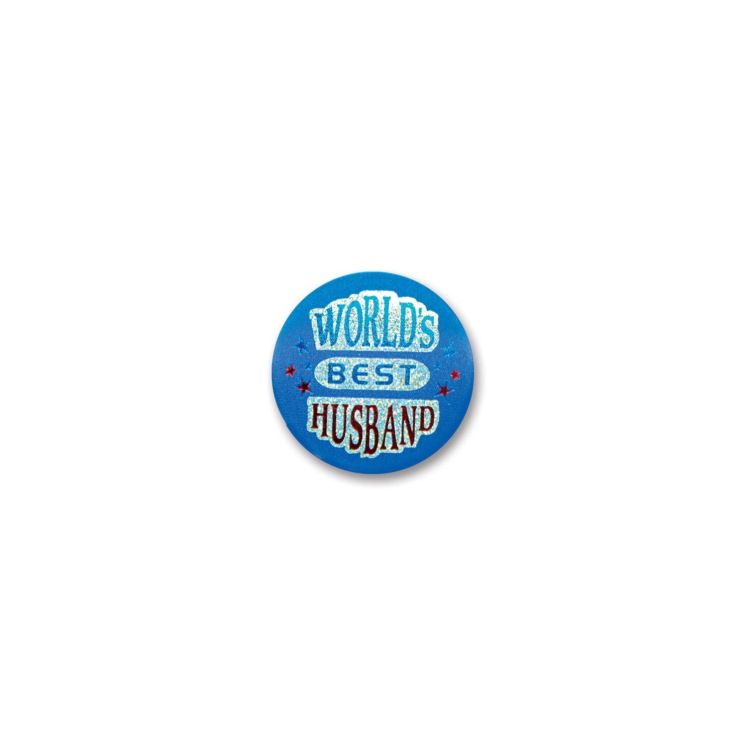 Worlds Best Husband Satin Button (Pack of 6)